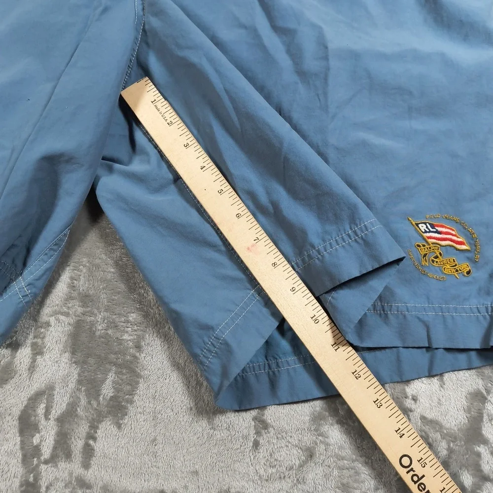 Polo Ralph Lauren Swim Trunks Men XXL Blue Striped Nautical Crest Maritime Lined